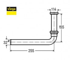 MEDIDAS CODO DESAGÜE 901 CROMADO VIEGA